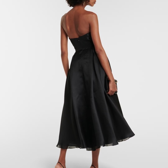 🖤SOLD🖤Carolina Herrera Sweetheart Neck Strapless Silk Faille Ballgown BLACK - Picture 4 of 17